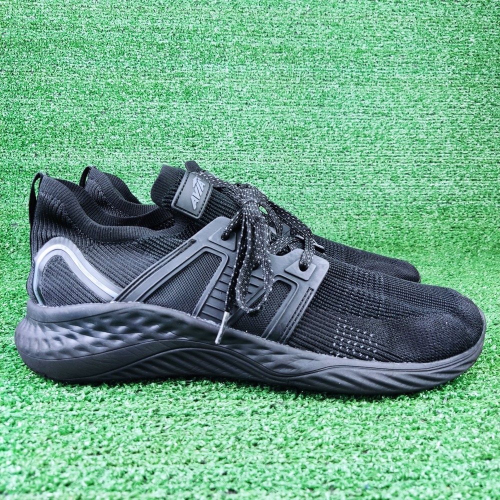 Avia Sneakers Mens‎ 12 Black MNAV41AC002L Running Athletic Knit Lace Up Shoes